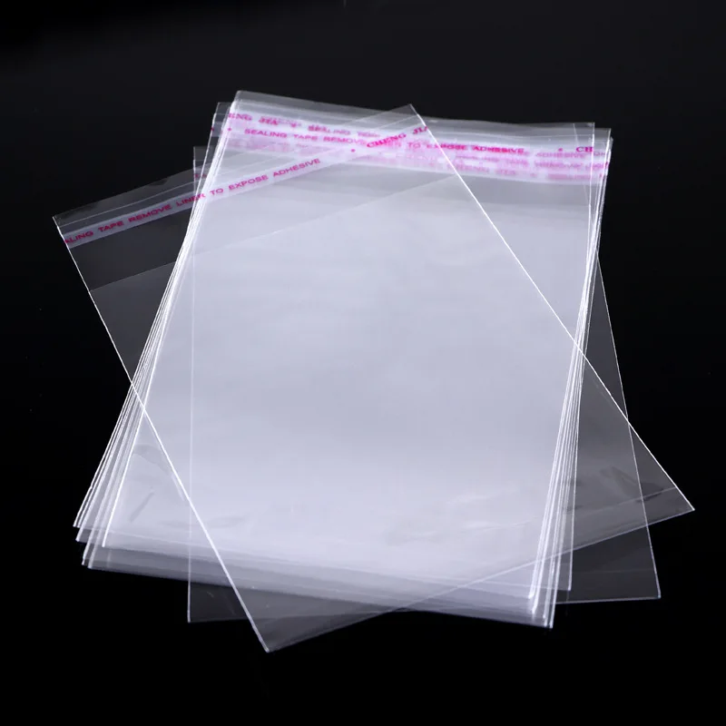 Custom logo opp bag self adhesive cellophane bags packing clear opp plastic bag