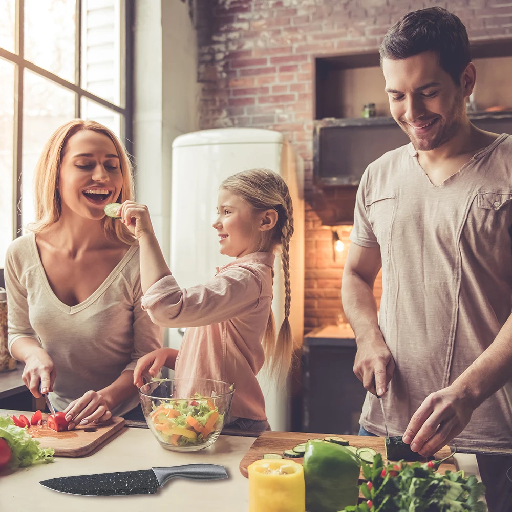 KITCHENCARE acrylic knife holder Stainless steel 6pcs Non-stick knife block set