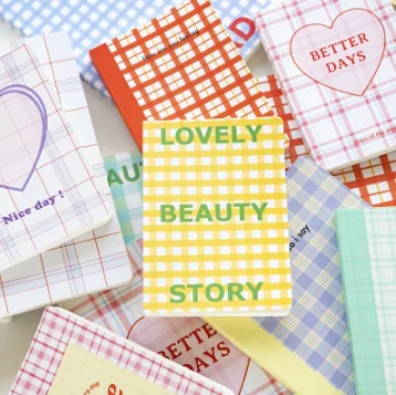 188 Page Korean Trellis Diary NoteBook Planner Blank Grid Horizontal Line Inner Page Notepad Daily Plan Yearly Agenda