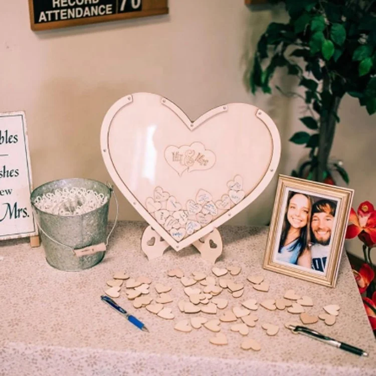 2022 New Product Top Selling Wedding Guest Book Alternative Heart Drop