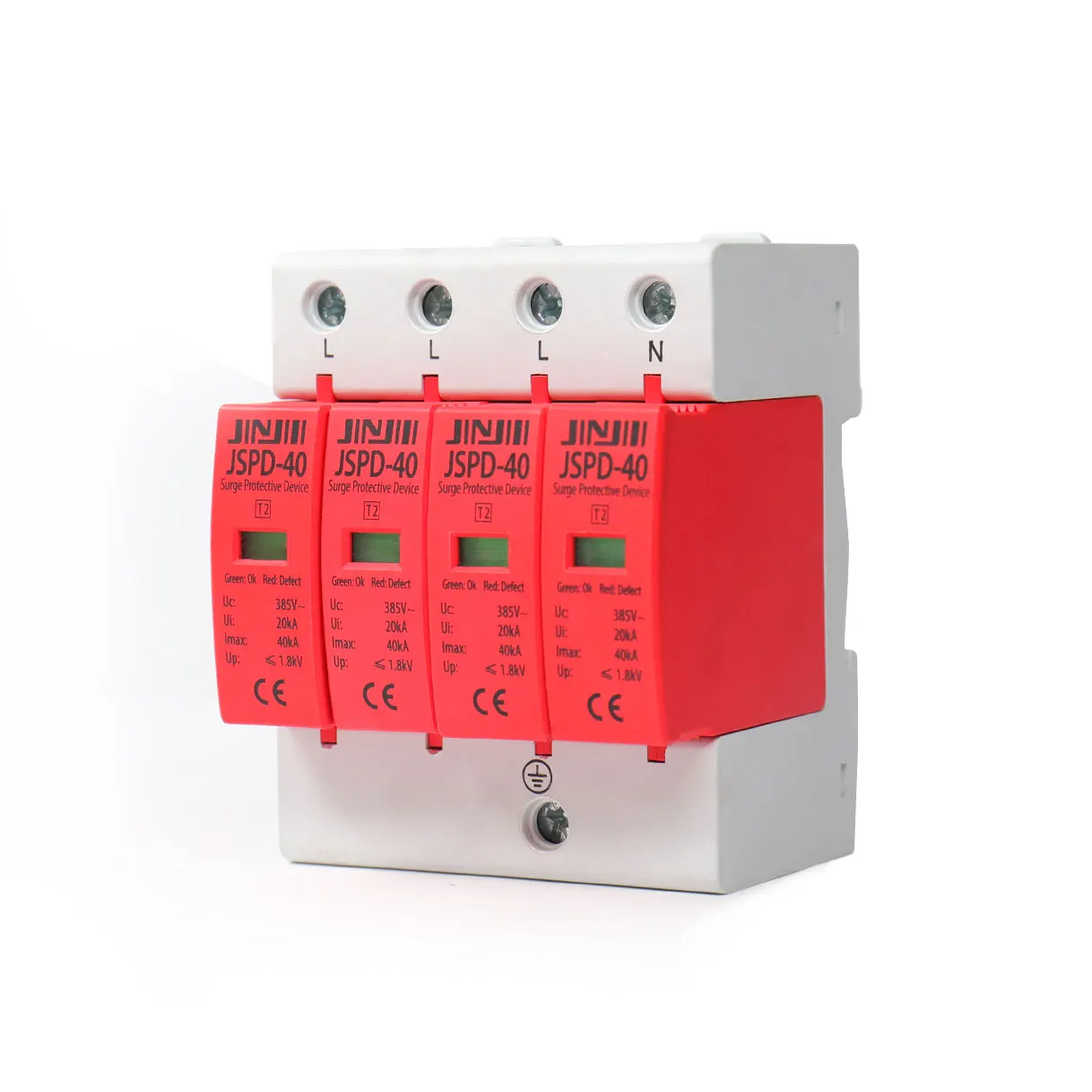 Jinji JSPD Series DC AC 380/220V 20KA 40KA Thunder Surge Arrester Protectors SPD For Lighting System