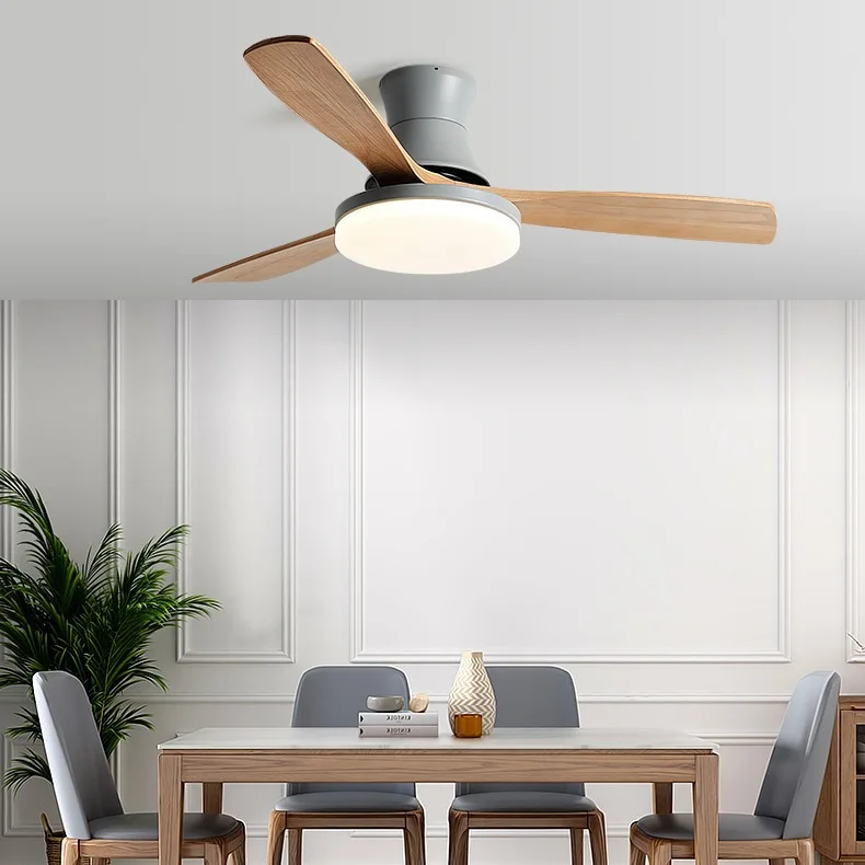 Remote Control Copper Vintage Ceiling Fan Chandelier Light Modern Ceiling Fan Light for Bedroom Living Dining Room Decoration