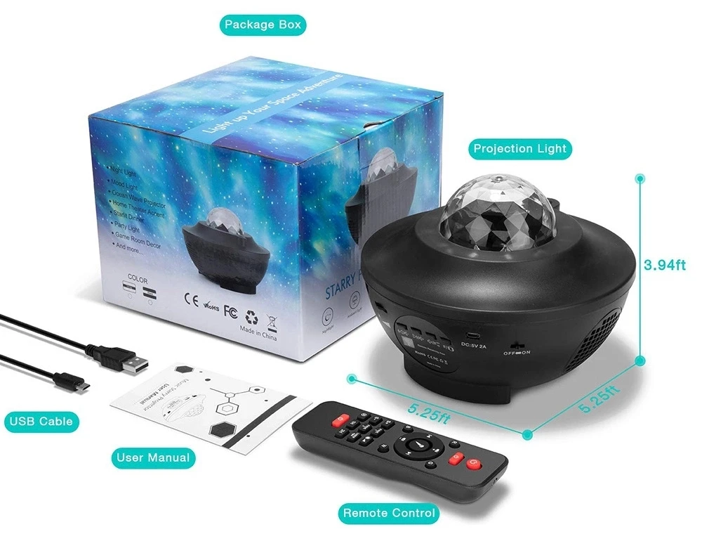 
2021 Hot Selling Remote Controlled LED Laser Light Sky Projector Star Starry Night Light Projector 