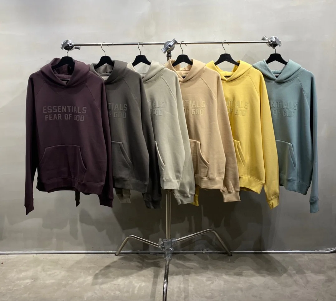 High street Casual sportswear hooded Hoodie Ess clothing  hoodie Double row pressure glue hoodie