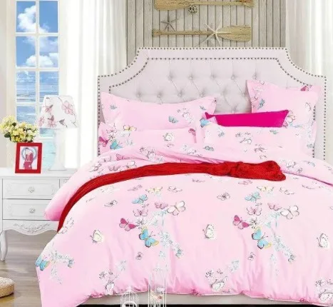 100% cotton floral printing Bedsure Duvet Cover Set with Zipper Closure quilt cover +flat sheet+fitted sheet+ pillow case set