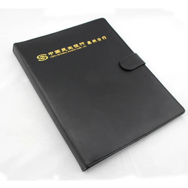 Multifunction Large Capacity Business Conference Metal Ring Binder A4 PU Leather File Folder Organizer