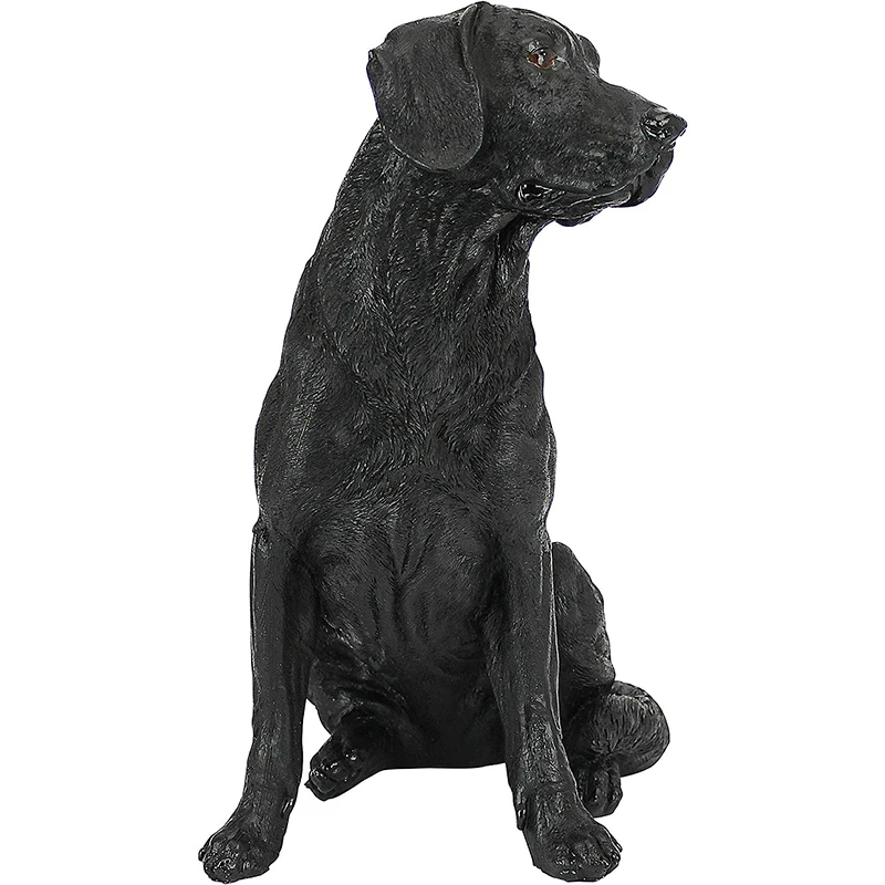Wholesale custom craft home decor pet  dog statue Realistic 3D resin black Labrador retriever sculpture