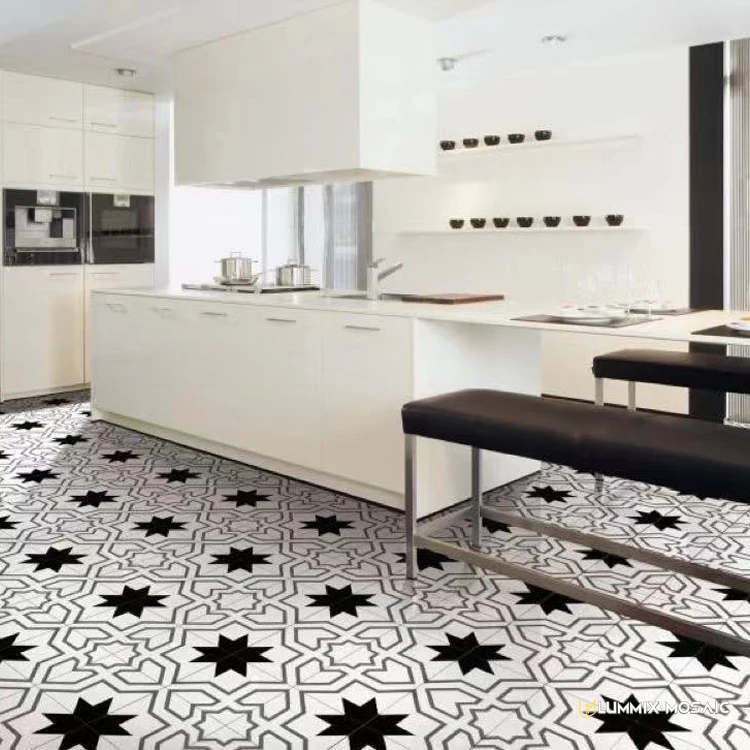 Digital Printed 300*300mm Anti-slip Porcelain Moroccan Tiles For Kitchen Floor Project