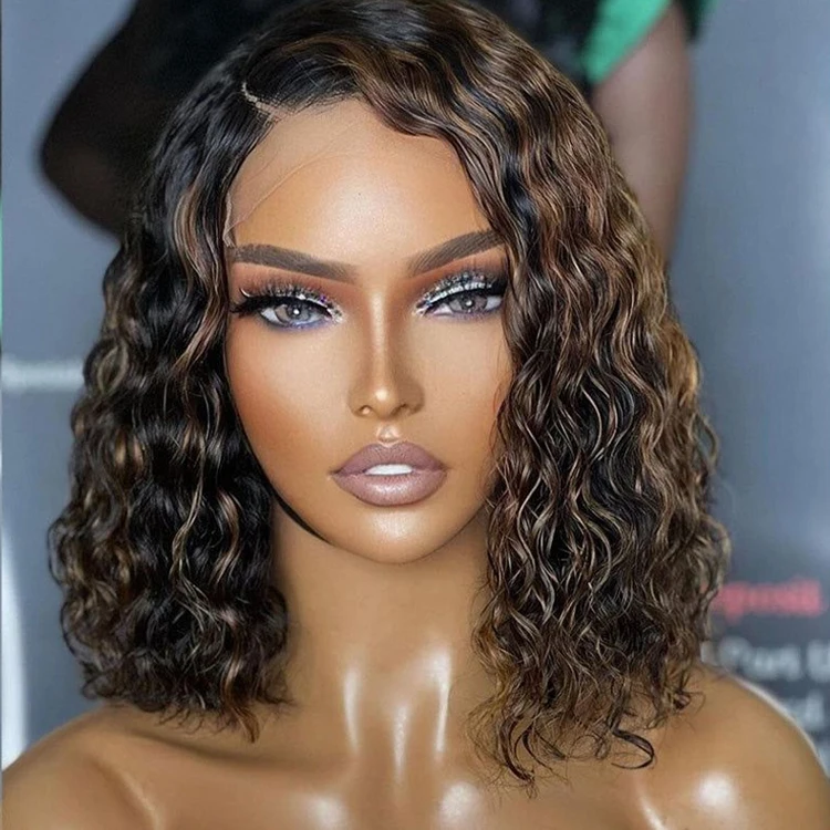 Cheap Pixie Cut Short Human Hair Wigs For Black and White Women With Highlights Blonde Bob Cuticle Aligned European Hair Wig