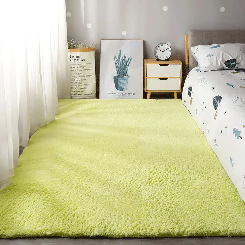 Grey Pure Lambswool Rug Beautiful Pile Living Room Floor Mat Bedroom Bedside Rug Balcony Window Mat