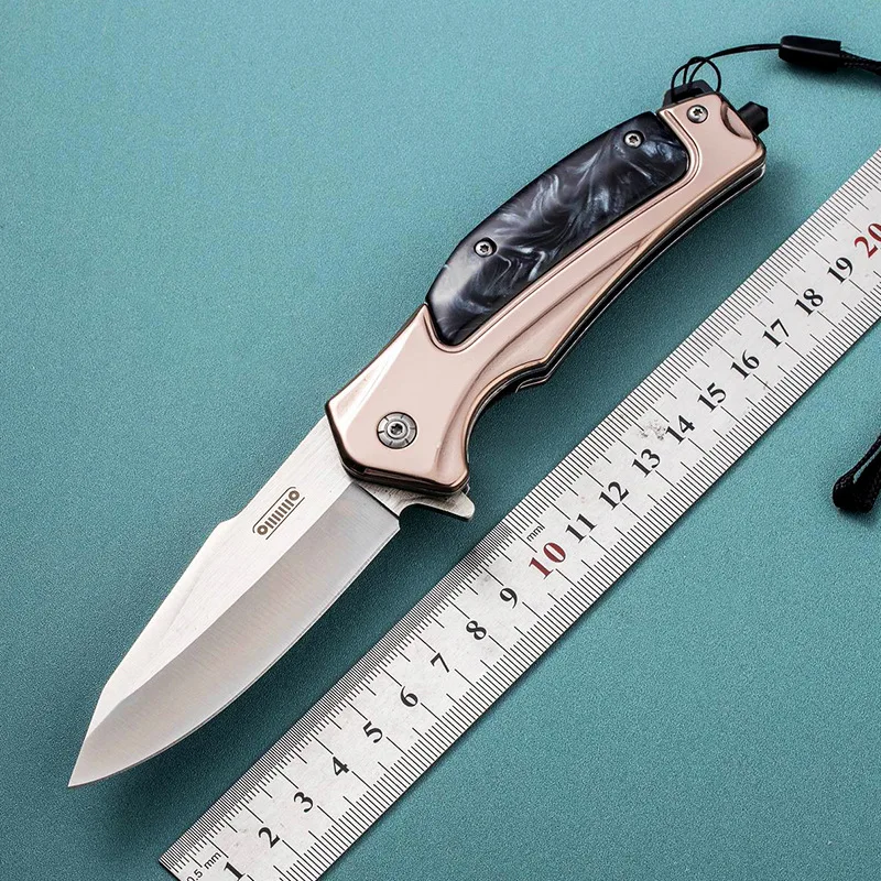 Acrylic plastic handle handmade pocket pakistan hunting steel folding stainless pink pocket knife