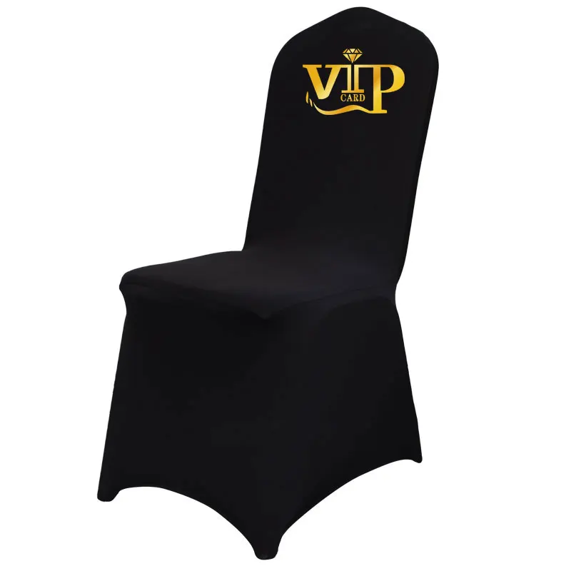 Hotel banquet party polyester stretch chair cover can be customized logo chair cover