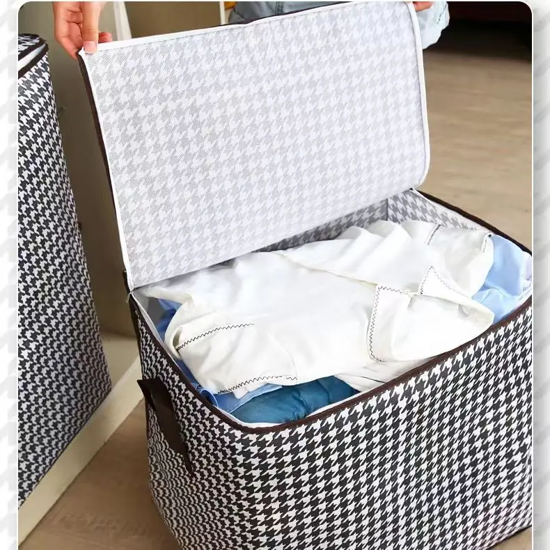 RU Foldable Blanket Cloth Storage Bag Clothes Storage Containers Basket for Organizing Bedroom Closet Drawer with 2 Windows