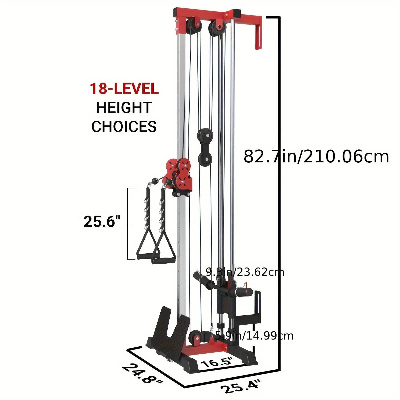 Fitness Multifunctional Trainer Wall Mount  Adjustable Dual System Pull Down Crossover Machine Chest Expansion Cable Station