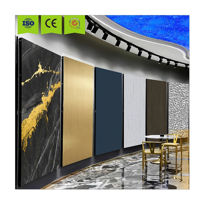 Flexible Decoration Carbon Crystal / Charcoal Fiber Slate Sheet Bamboo Charcoal Wood Veneer PVC Wall Panel & Board