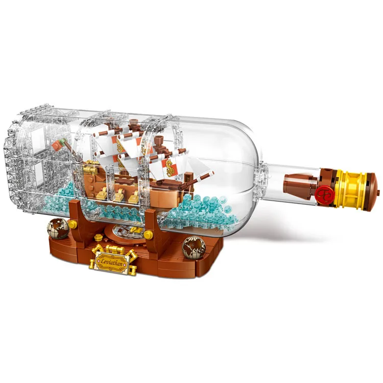 Kids Creative Toys The ship In A bottle Model Building Blocks blocks Children DIY Assembly Educational Set Gifts