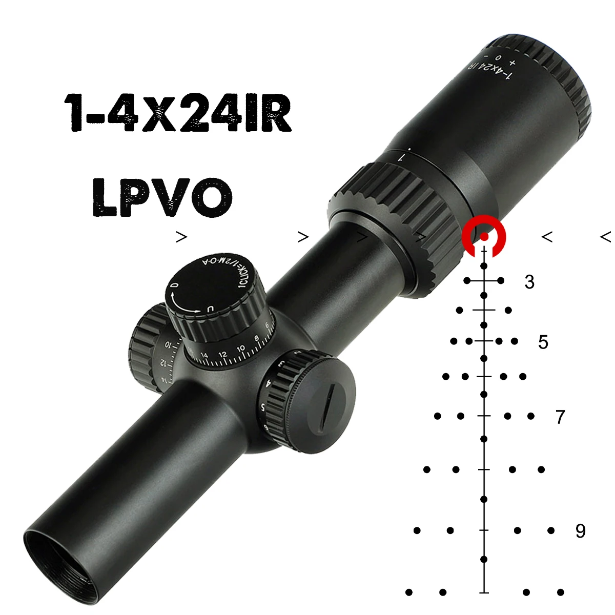 Ohhunt Wholesale LPVO Optic 1-4x24 SFP Glass Etched Reticle Red Illuminator Compact Optics Scopes