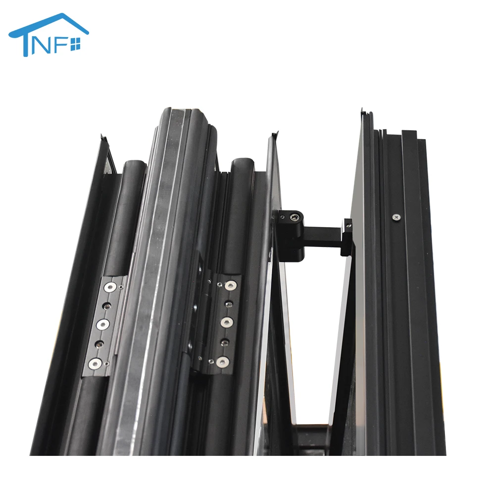 Aluminum alloy slim Frame Large View Glass Bifolding Doors modern simple design Balcony Accordion Folding Patio Door