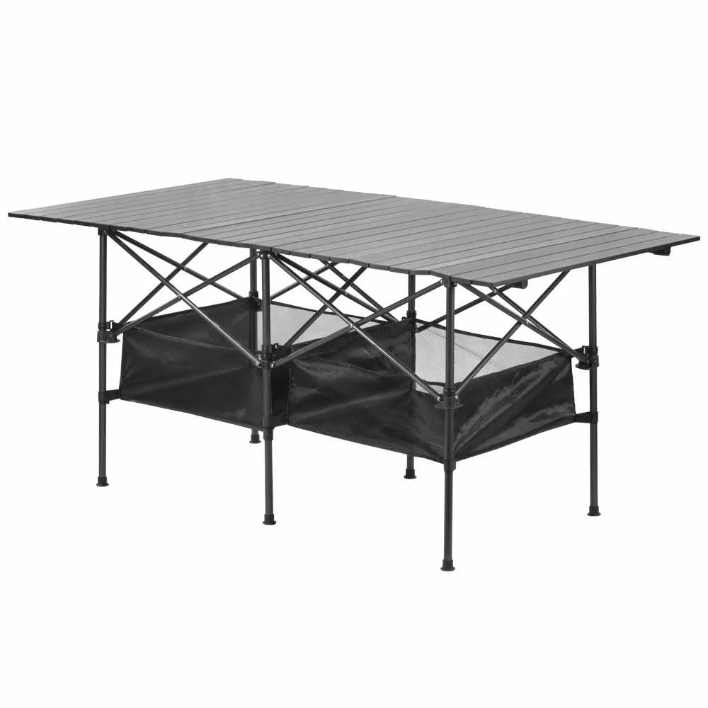 
Aluminum alloy portable barbecue table outdoor picnic table self-driving camping desk 