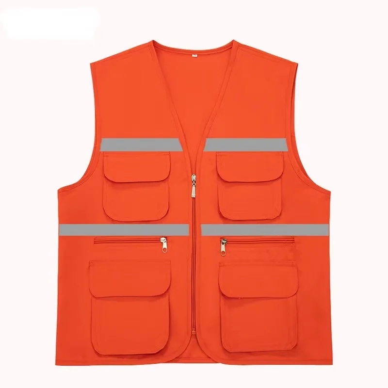 Customized engineer volunteer work wear Hi-Vis reflective work vests with pockets working vest