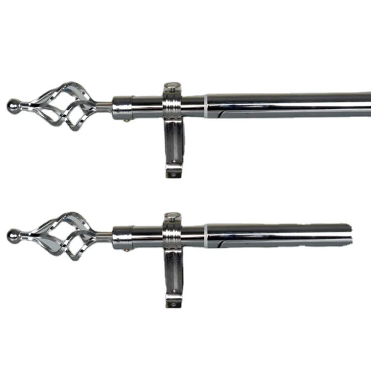 Hot sale new design bubble ball curtain rod finial extendable iron curtain rod 25-28mm pvc box packing Hanging curtain rod