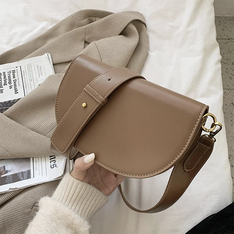 Handbags for Women 2020 Fashion Lady Saddle Bag PU Leather Shoulder Bags