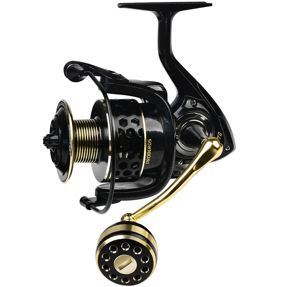 Metal anti slip wheel grip 196g black gold fishing spinning reel fishing rods and reels