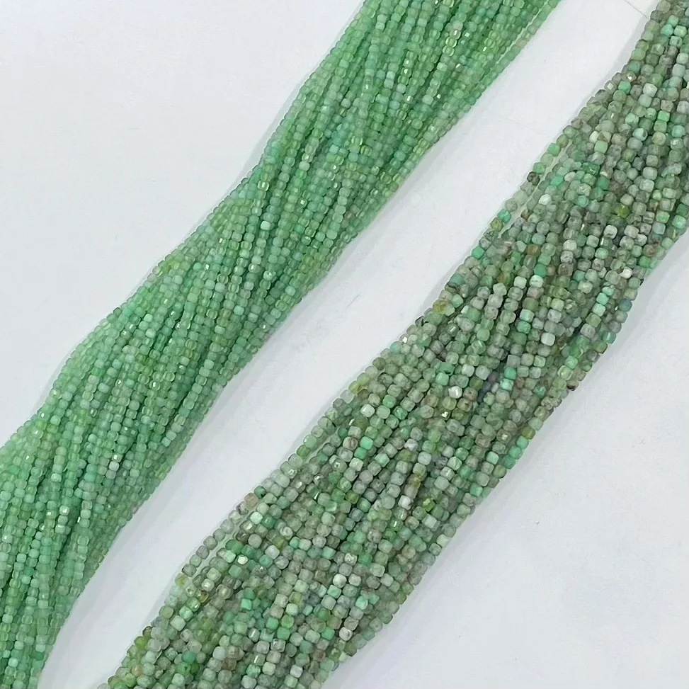 2.5mm 3mm 4mm Gemstone Loose Faceted Square Stone Beads Natural Peridot Faceted Square Beads for DIY Jewelry Accessories