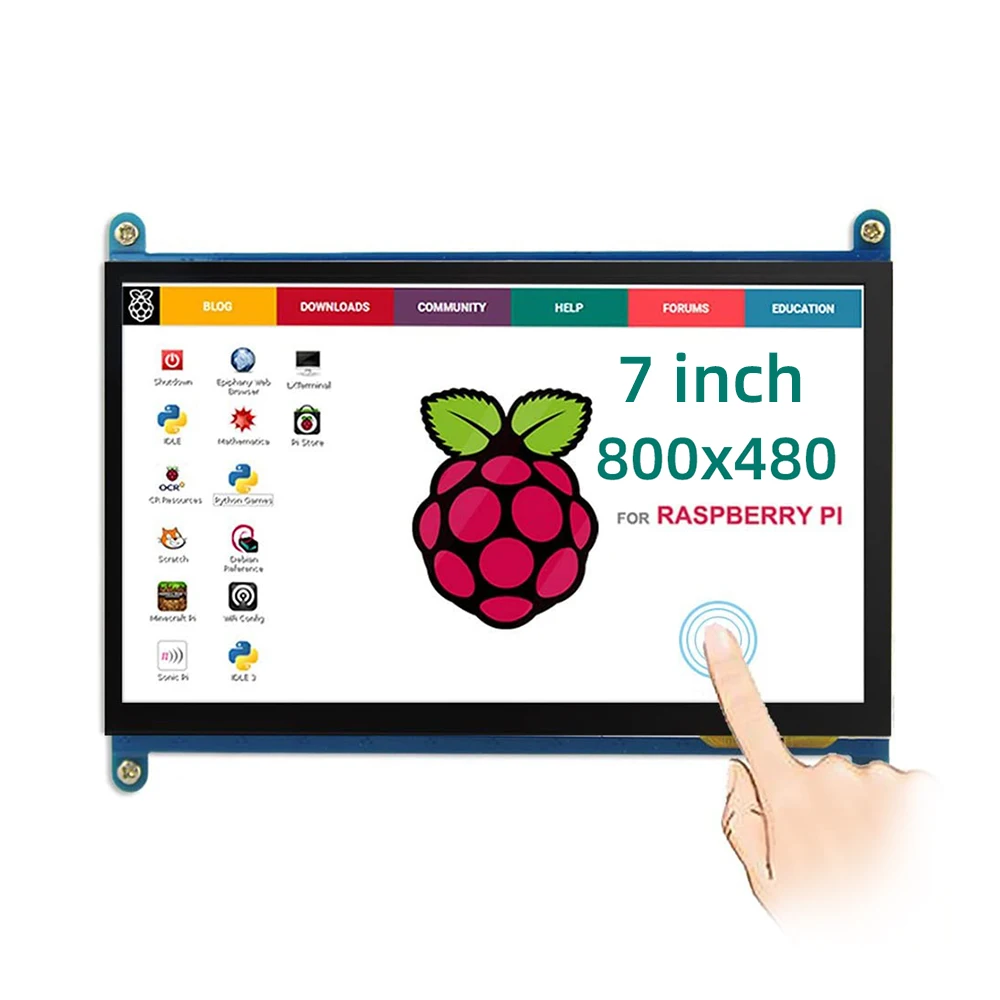 High Quality 7 Inch Touch Screen 800x480 Mini HDMI Monitor TFT LCD Display Compatible with Raspberry Pi 400 4 3B+ 3B Windows PC