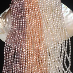 Wholesale natural freshwater rice shape pearl 3-9mm rice beads loose beads DIY jewelry bracelet necklace jewelry marking