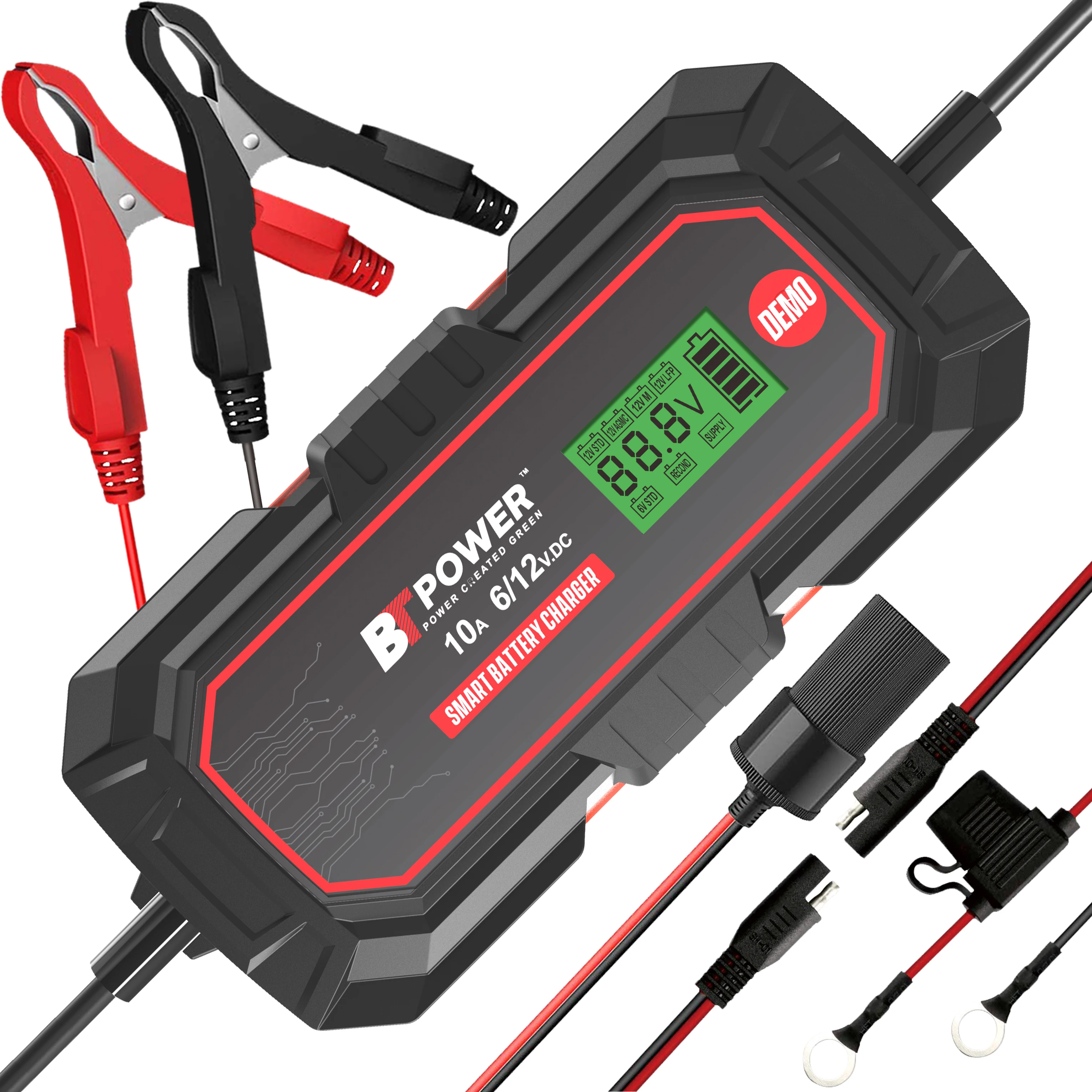 12V  10Amp Smart Fully Automatic battery charger maintainer trickle Car battery charger