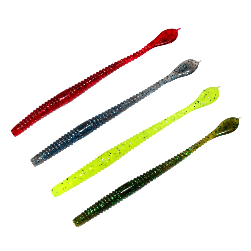 2.1g 2.5g Wholesale Artificial Bionic Sinking Floating Flat Tail Swim Bait Soft Plastic Fishing Soft Worm Lure