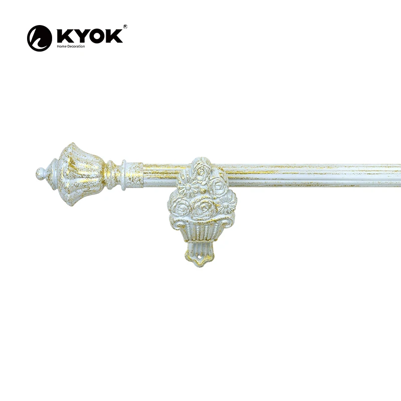 Fashionable Design Holder For Pipe Ball Shaped Stainless Steel Finials gun Black Parabolic Brackets For Living Room