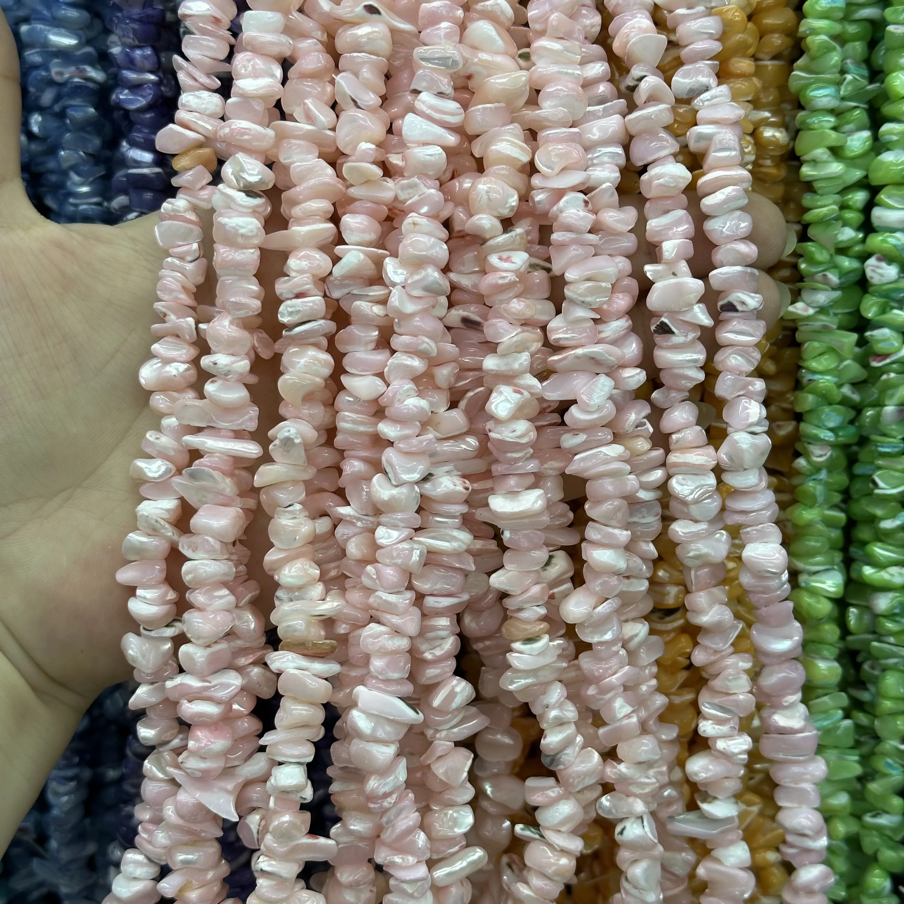 New flat stone horseshoe snail 7-8mm shell bead hairpin earrings semi-finished loose beads bracelet necklace jewelry wholesale