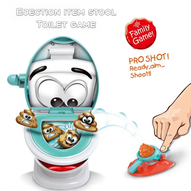 Best-selling  strange trick toilet game parent-child interactive board game projectile poop spoof toy