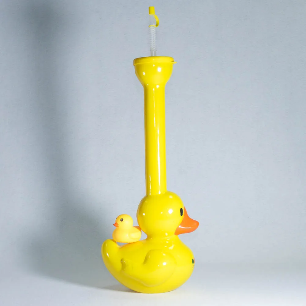 Plastic Yellow Duck Yard Cup Party  Long Neck Slush Cups Big Size Drinking Slush Bottle