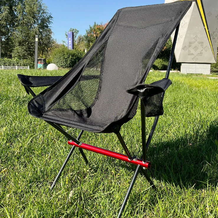 Outdoor Height Adjustable Leg Aluminum  Portable Foldable Folding Fishing Beach moon Camping Chair