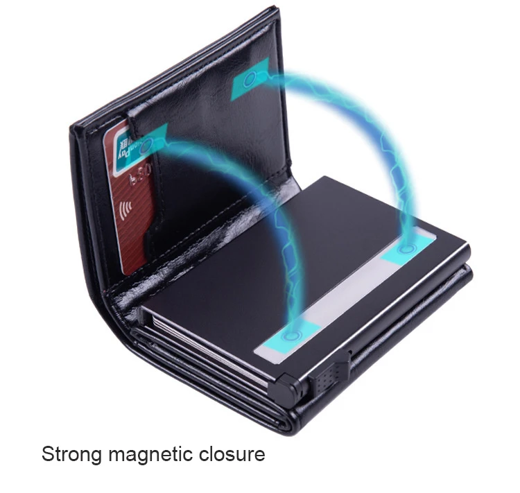 Zipper Coin Pocket Wallet And Card Holder Pu Leather Credit Card Wallet Pop Up Card Holder