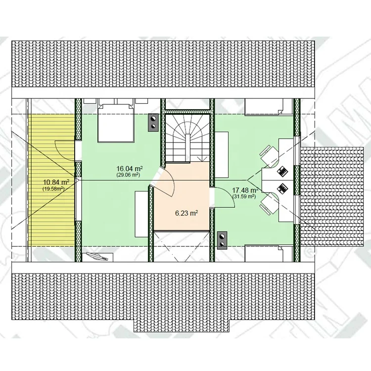 Большой вид сборный деревянный дом с панорамными окнами для семейного проживания