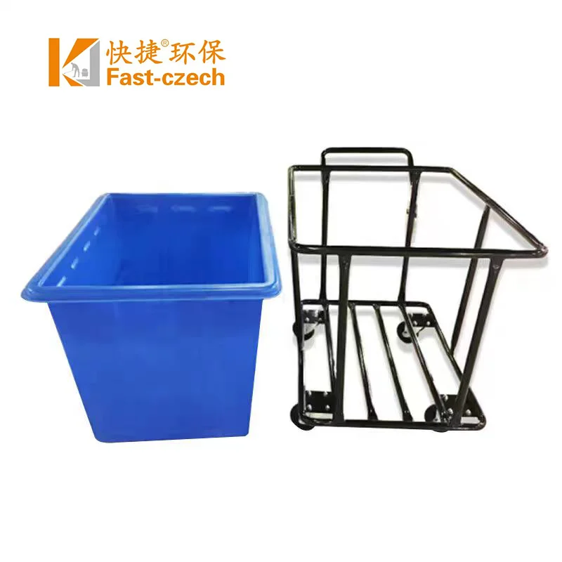 Fast-czech AF08215 durable Cleaning trolley plastic laundry cart small size laundry carts with wheels