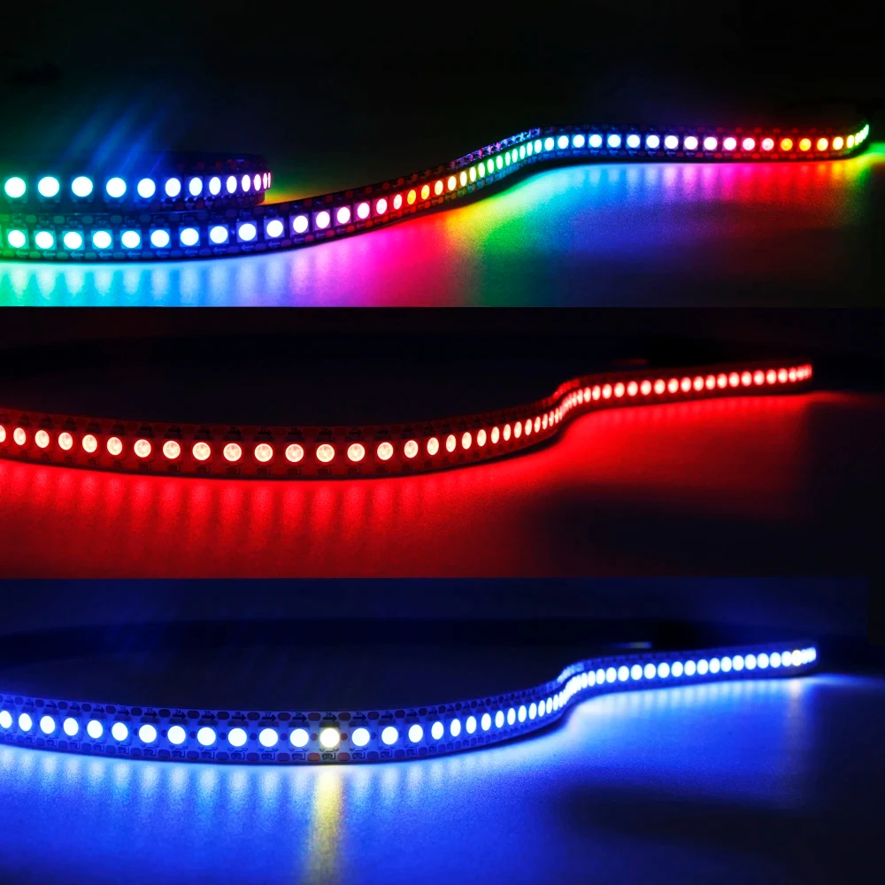 CSLIDO IP30/IP65/IP67 DC5V/12V 1-3M WS2812B WS2815 Led Strip 144 pixels/leds/m Addressable IC Smart 5050 RGB led Strip light