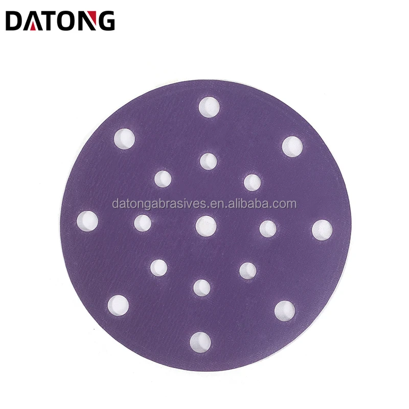 Заводская Высококачественная абразивная наждачная бумага Datong 6 дюймов 17 отверстий зернистость 100 круглый керамический фиолетовый шлифовальный диск для металла и