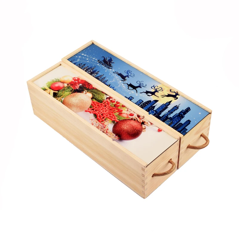 Promotional Various Good Quality Wooden Wine Box With Sublimation Mdf