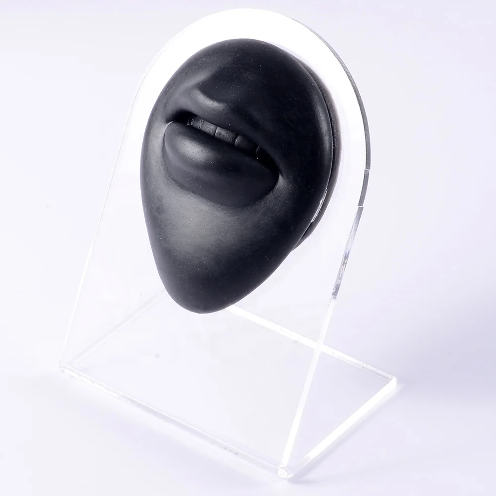 Silicone Model Mouth Teeth Tongue Model  with Acrylic Stand  Puncture Practice Tool  for Piercing Jewelry  Display  Wholesale