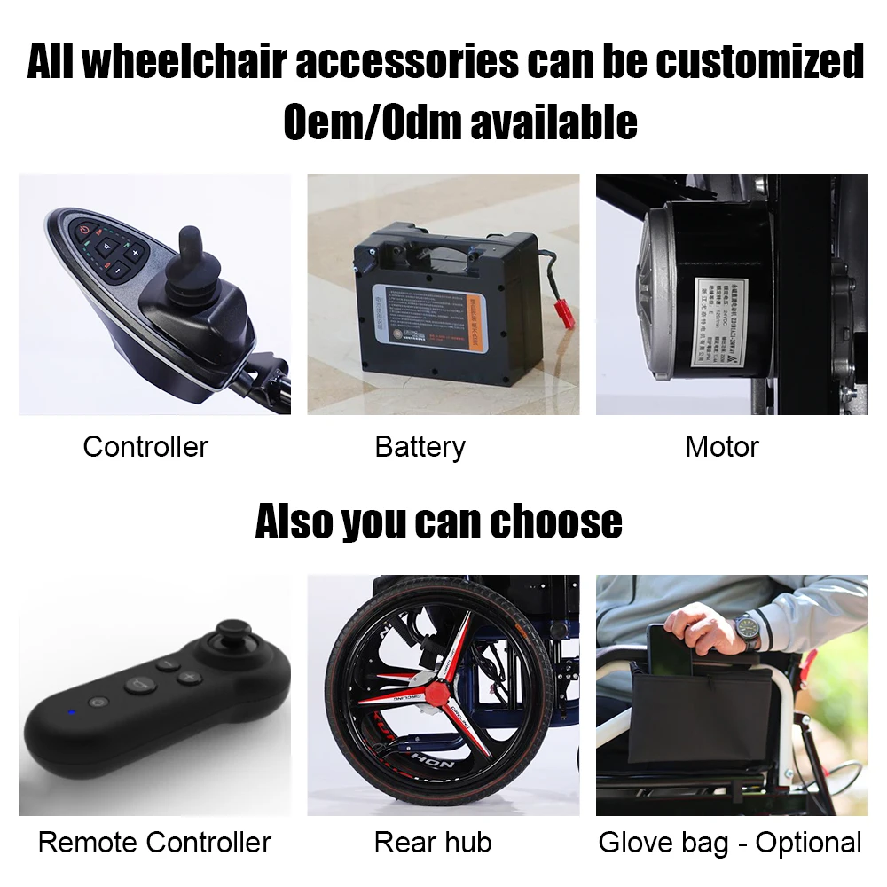 Lightweight Intelligent Foldable Electric Wheelchair, Compact Power Wheelchair, Portable Folding Carry Wheelchairs