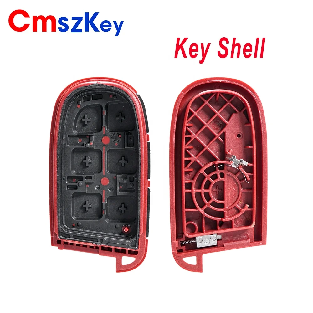 For Chrysler Jeep Dodge Charger Challenger Dart Durango 5 Button Smart Remote Car Key Fob Shell Case Red