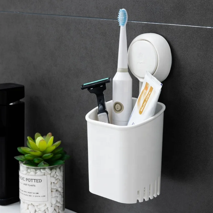 Multifunctional Drill-Free Removable Toothbrush Holder Strong Vacuum Suction Cup Toothpaste Dispenser Holder