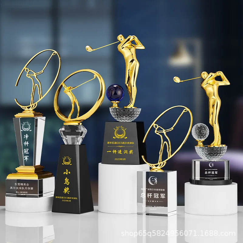 Yiwu Collection Professional Wholesale Golf Trophy Customized Golf Trophies And Awards Wholesale Glass Golf Trophy Blanks