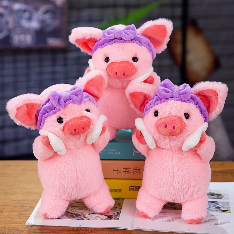 Plush makeup pig toy creative cosmetics promotional gift cute soft high quality hair band pink pig coin purse