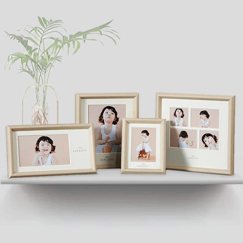
New Light Brown Photo Frame Wall Art Picture Simple Plain Solid Wood Photo Frame 